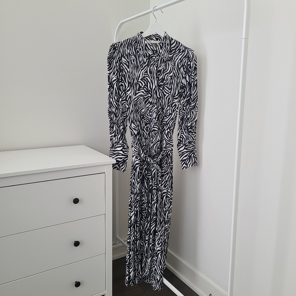 ZARA Belted Animal Print Dress - Picture 3 of 8